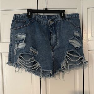 Distressed Denim Women Shorts